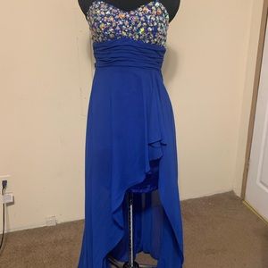 Blue rhinestone crusted dress: size 7/8